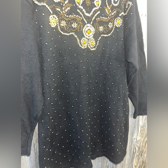 Vintage Sarah Morgan size medium embellished knit sweater in excellent condition - Picture 2 of 5